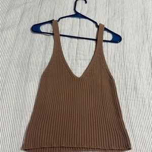 Open Edit Knit Cropped Tank Top
